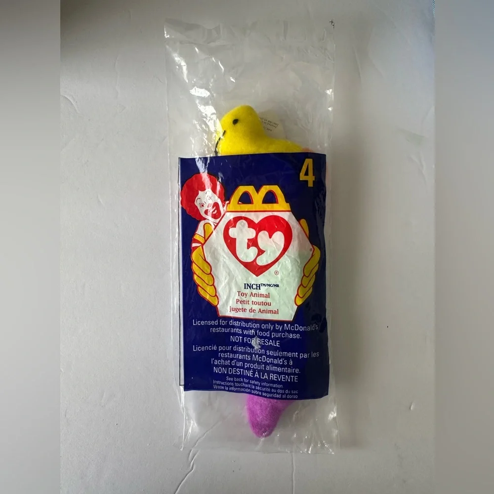 TY Beanie Baby snake  Toy - Yellow and Purple‎